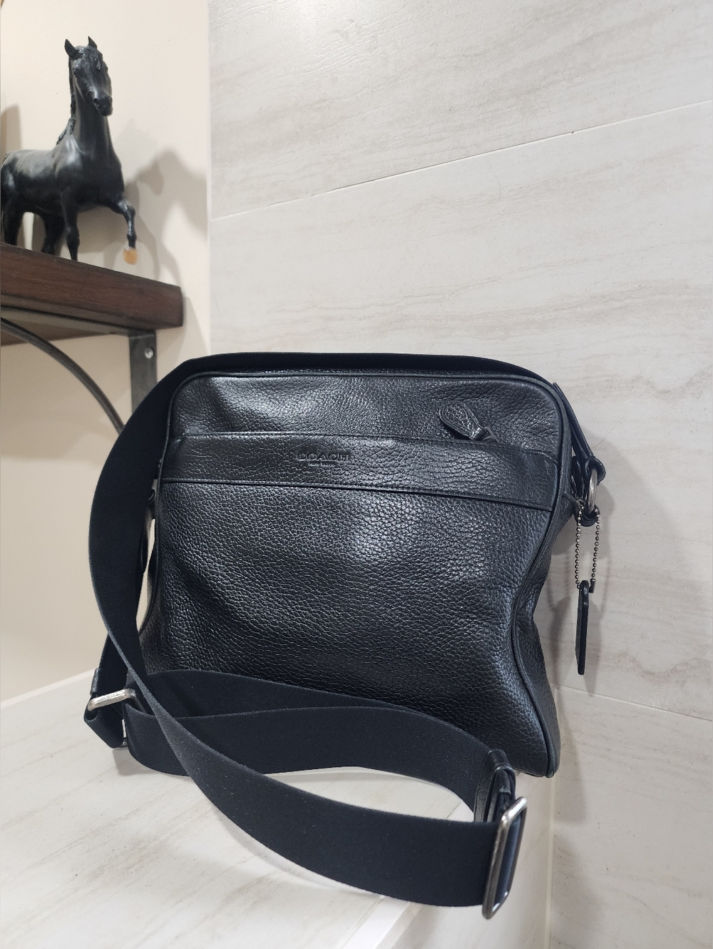 Coach Black Leather Crossbody Bag Messenger Vintage